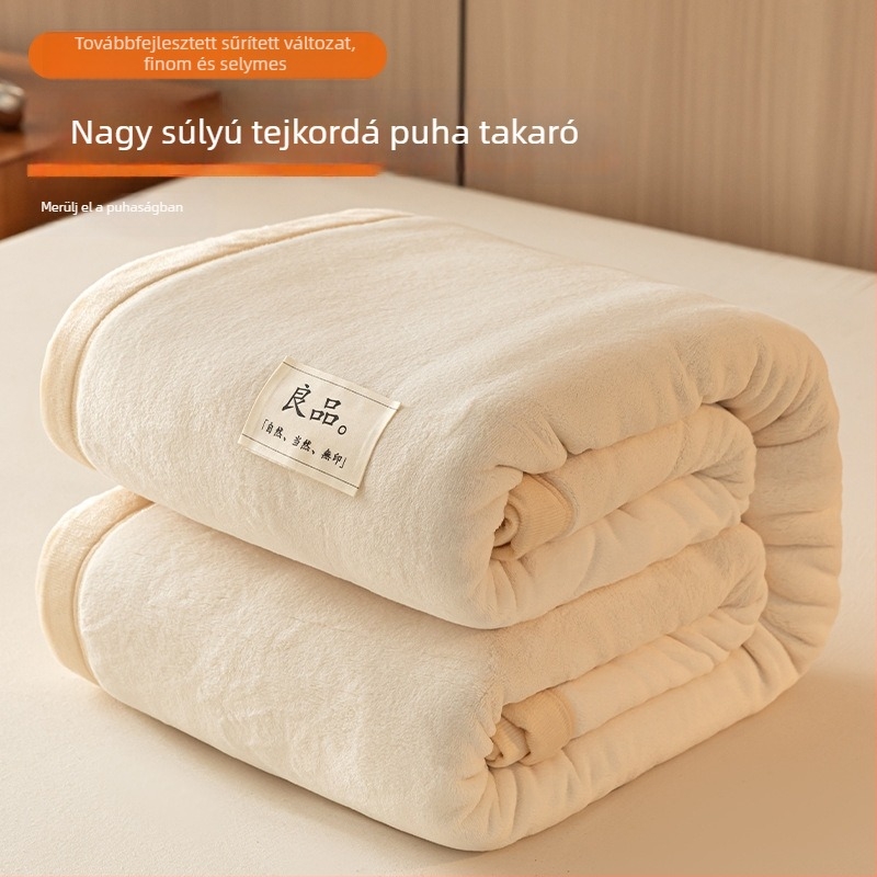 Sűrített tej velvet ágynemű és korall fleece takaró télre, egyszemélyes ágyhoz