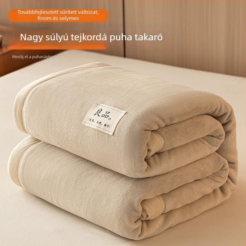 Sűrített tej velvet ágynemű és korall fleece takaró télre, egyszemélyes ágyhoz