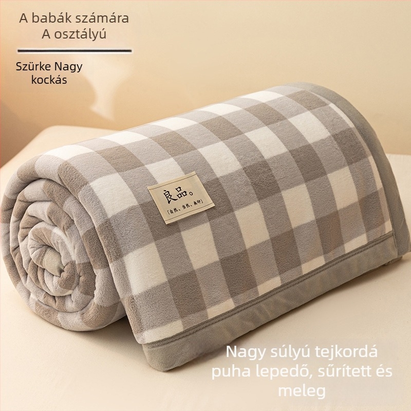 Sűrített tej velvet ágynemű és korall fleece takaró télre, egyszemélyes ágyhoz