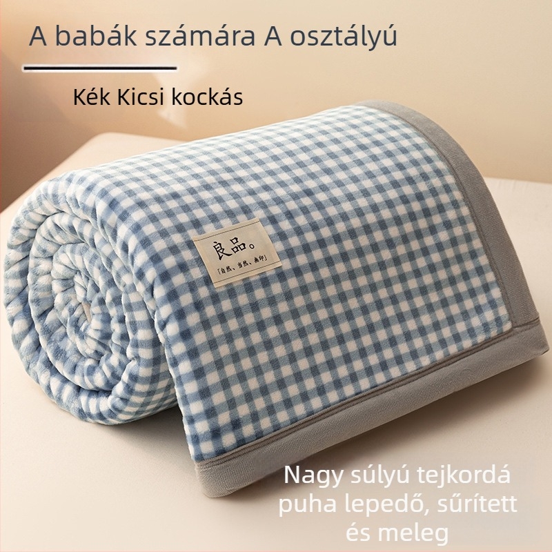 Sűrített tej velvet ágynemű és korall fleece takaró télre, egyszemélyes ágyhoz