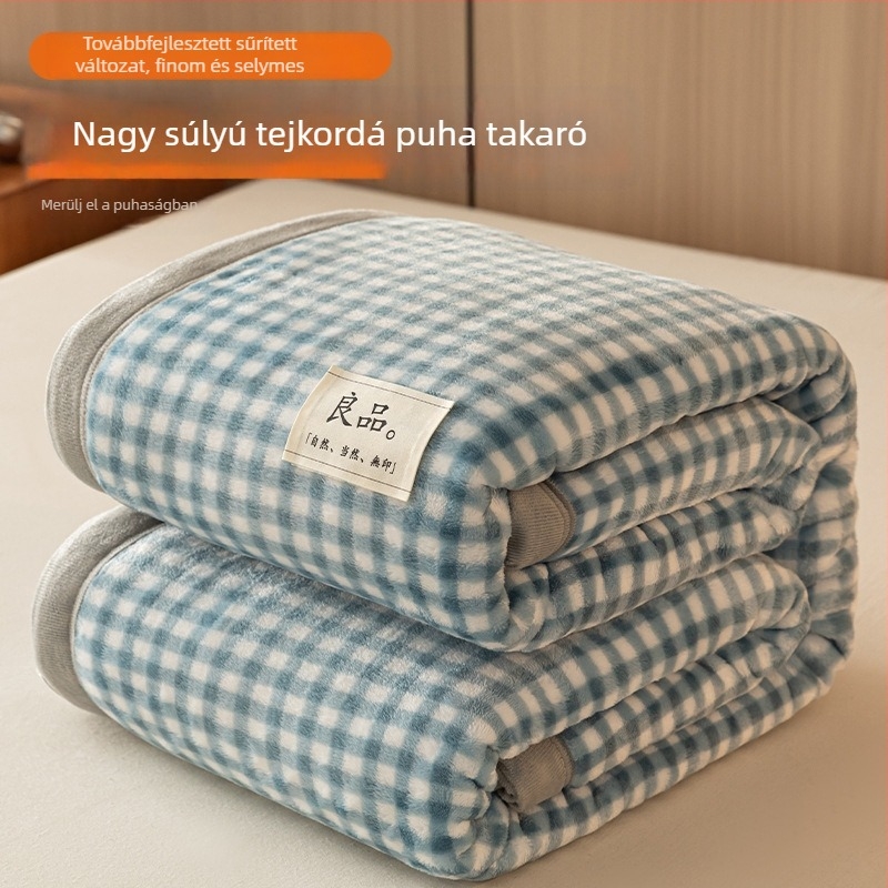 Sűrített tej velvet ágynemű és korall fleece takaró télre, egyszemélyes ágyhoz