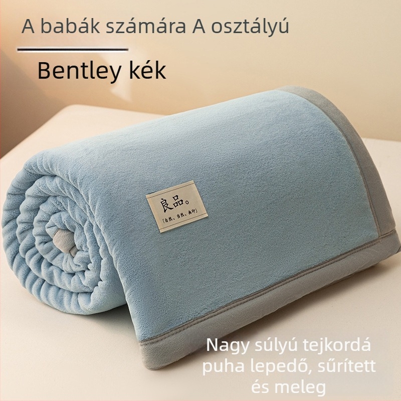 Sűrített tej velvet ágynemű és korall fleece takaró télre, egyszemélyes ágyhoz