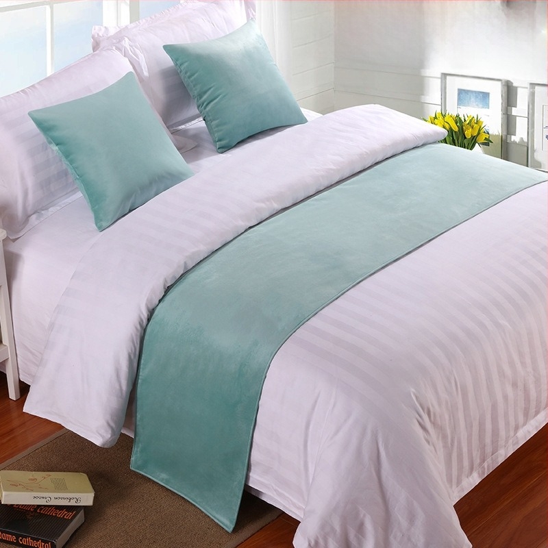 SHAOYU Velúr hotelszobai ágyvégi dekorációs készlet - Poliészter, Egységes mintázat, Szállodai stílus, Márka: SHAOYU, Termékminőség: Megfelelő