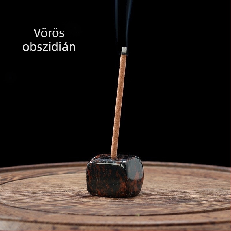 Természetes ametiszt kristály, négyszögletes kő illatosító dísz és füstölő alap