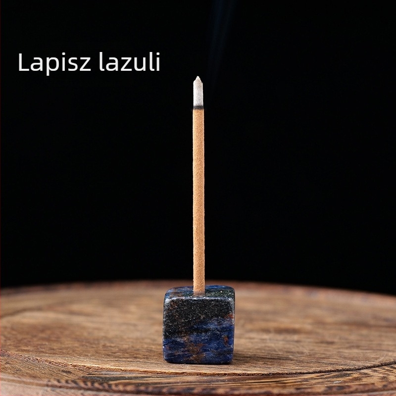 Természetes ametiszt kristály, négyszögletes kő illatosító dísz és füstölő alap