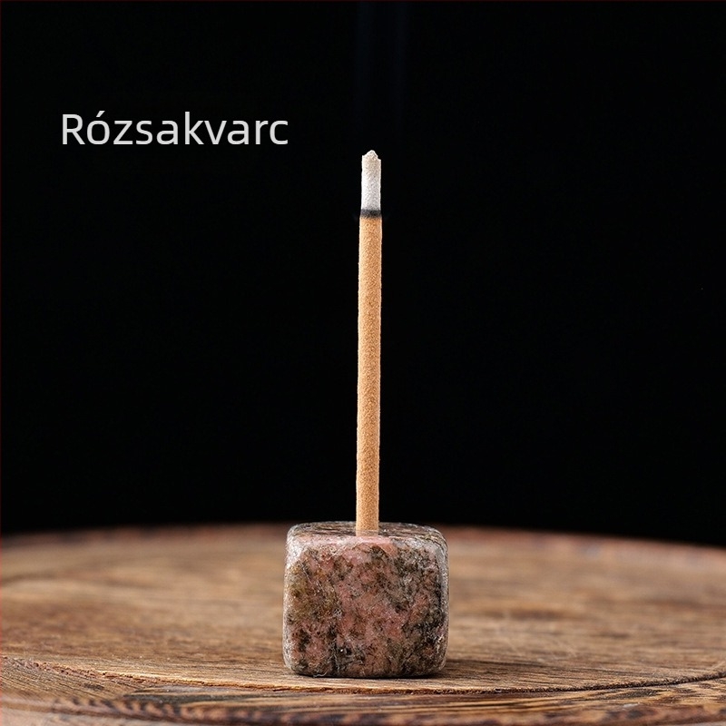 Természetes ametiszt kristály, négyszögletes kő illatosító dísz és füstölő alap