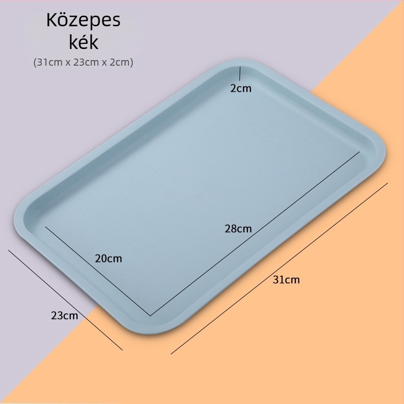 Műanyag tál háztartási és kereskedelmi használatra — PP anyag, matt felület, nordic stílus, négyzetes alak, logó nyomtatás