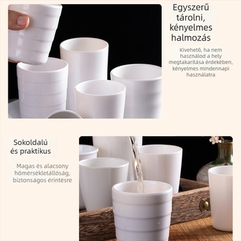 Melamin porcelánhatású bögre, szigetelt, hengeres, egyrétegű, testreszabható