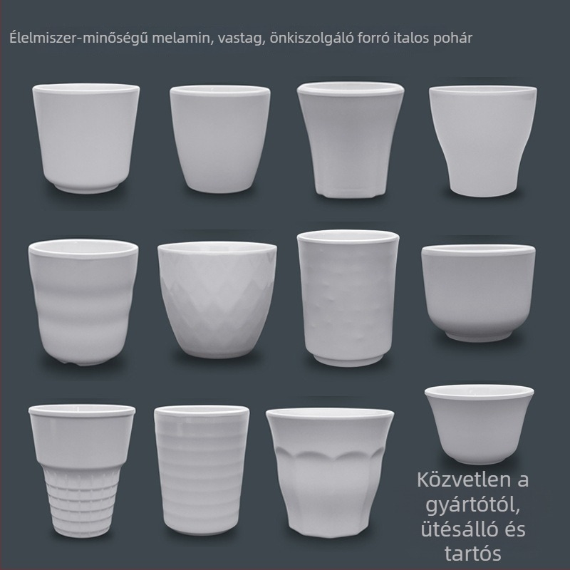 Melamin porcelánhatású bögre, szigetelt, hengeres, egyrétegű, testreszabható