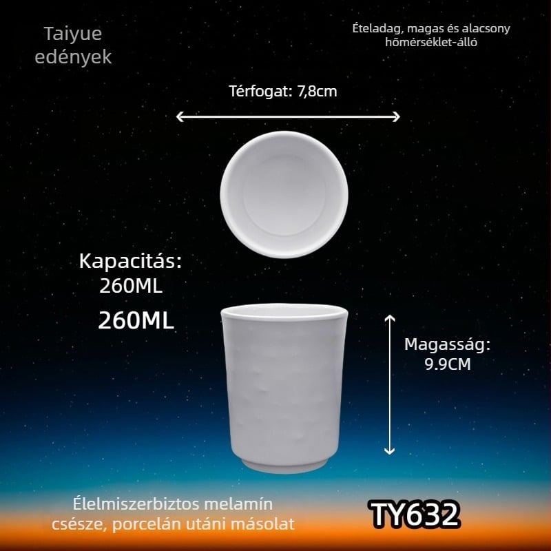 Melamin porcelánhatású bögre, szigetelt, hengeres, egyrétegű, testreszabható