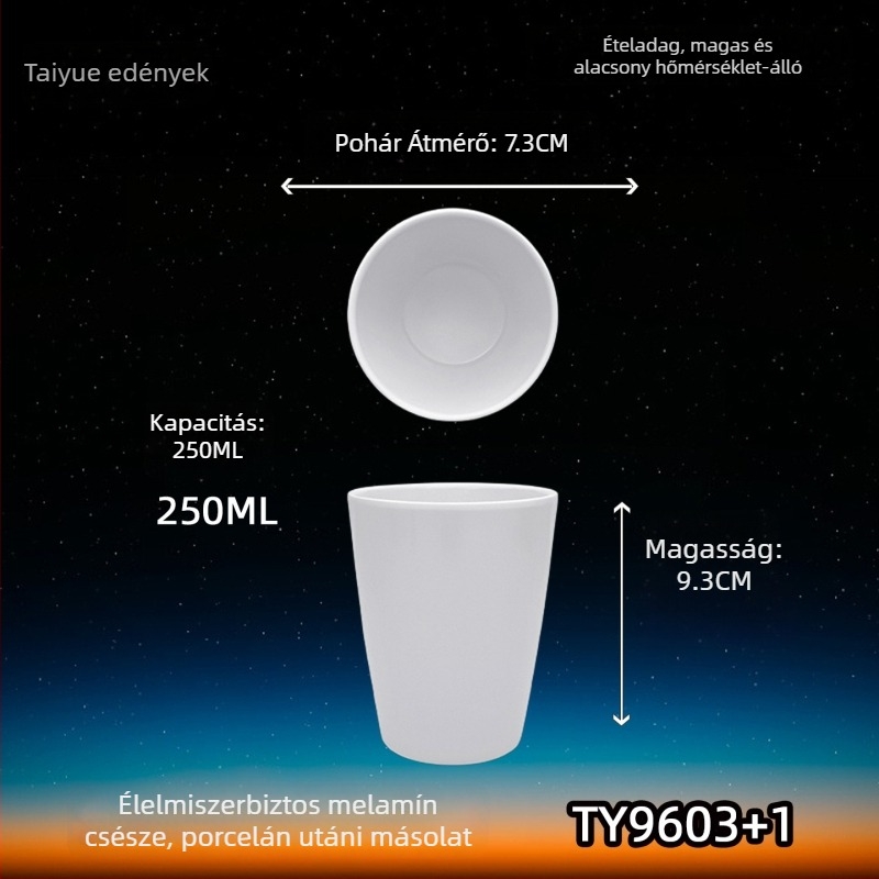Melamin porcelánhatású bögre, szigetelt, hengeres, egyrétegű, testreszabható