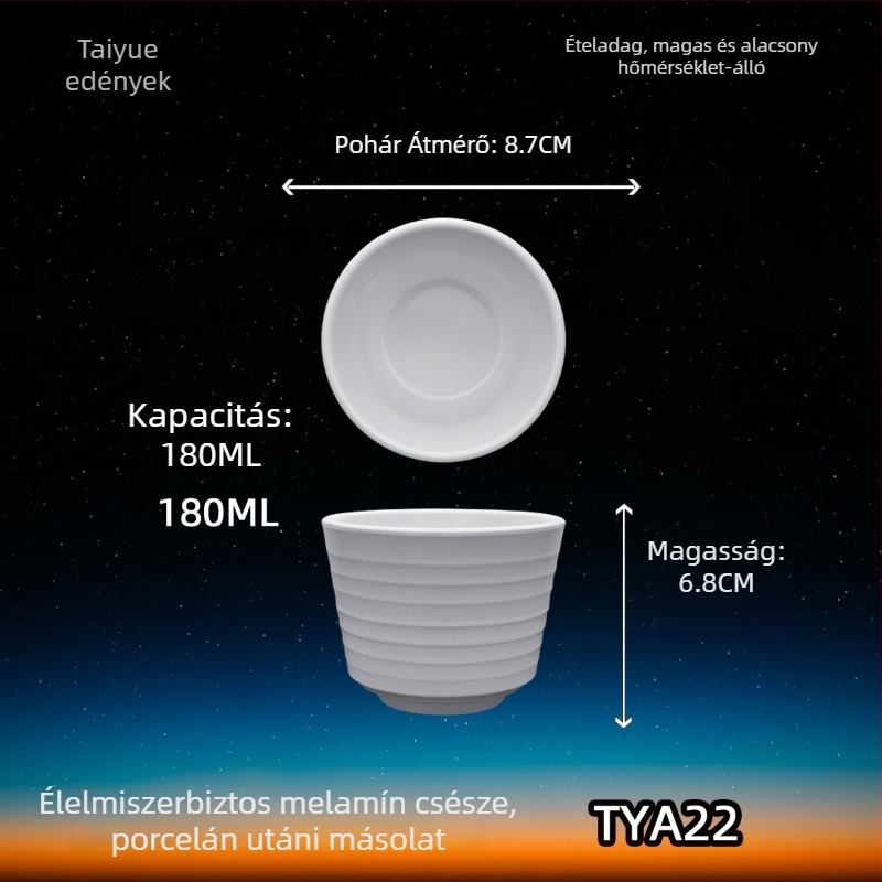 Melamin porcelánhatású bögre, szigetelt, hengeres, egyrétegű, testreszabható