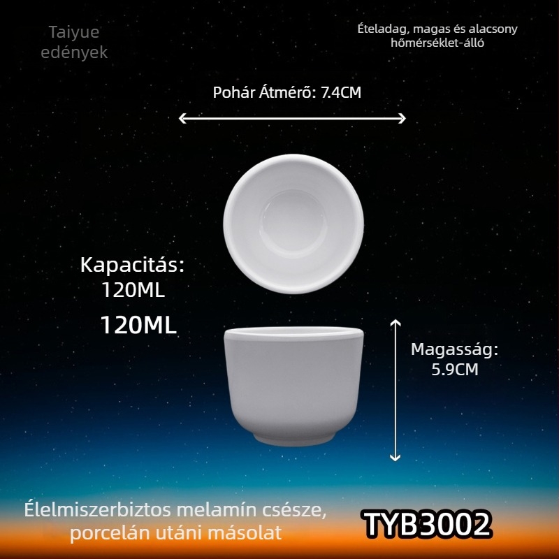 Melamin porcelánhatású bögre, szigetelt, hengeres, egyrétegű, testreszabható