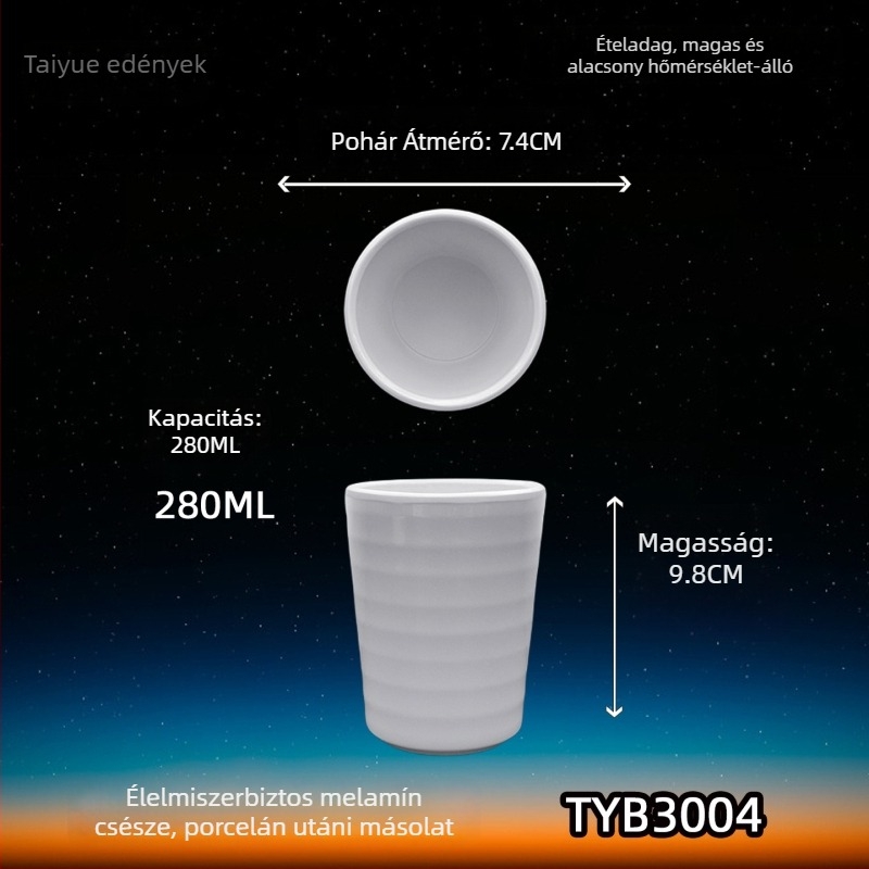 Melamin porcelánhatású bögre, szigetelt, hengeres, egyrétegű, testreszabható