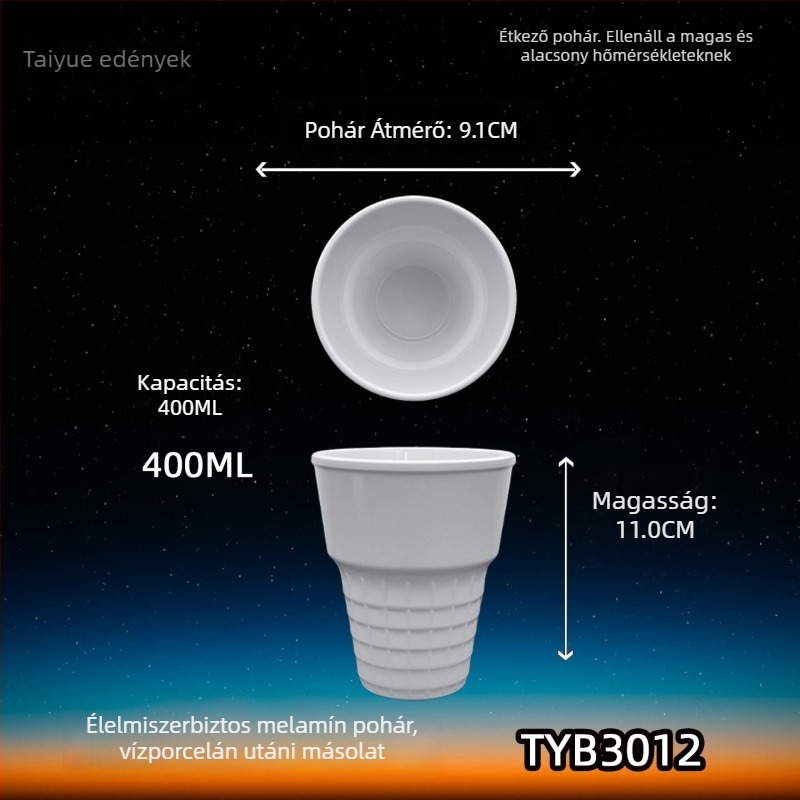 Melamin porcelánhatású bögre, szigetelt, hengeres, egyrétegű, testreszabható