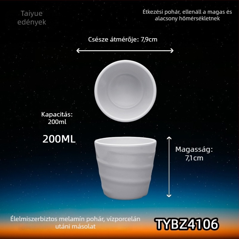Melamin porcelánhatású bögre, szigetelt, hengeres, egyrétegű, testreszabható