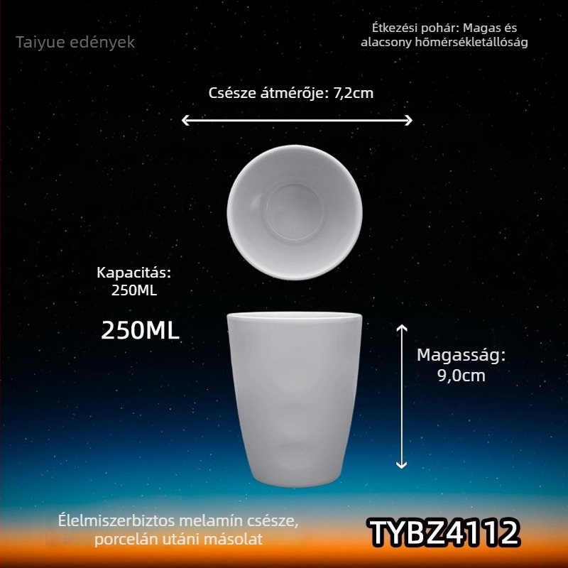 Melamin porcelánhatású bögre, szigetelt, hengeres, egyrétegű, testreszabható