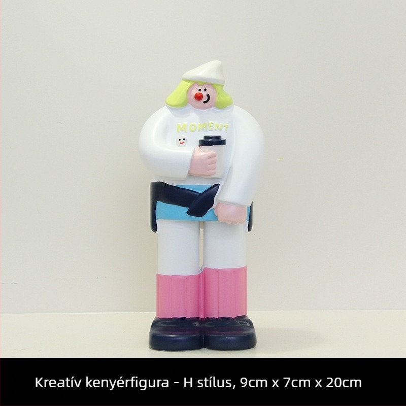 Gyanta dekoratív figura pékséghez és kávézóhoz - Bread Man alak, modern minimalista stílus, ideális ajándék vállalkozásindításhoz