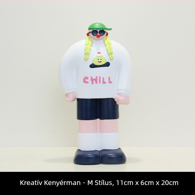 Gyanta dekoratív figura pékséghez és kávézóhoz - Bread Man alak, modern minimalista stílus, ideális ajándék vállalkozásindításhoz