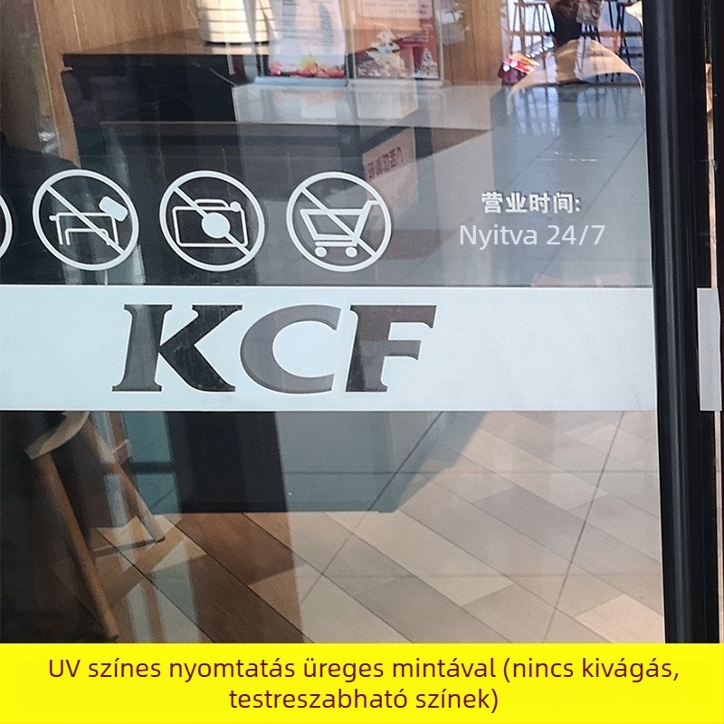 PVC fólia irodai üvegajtóhoz, öntapadós, modern minimalista stílus, egyszínű minta, testreszabható