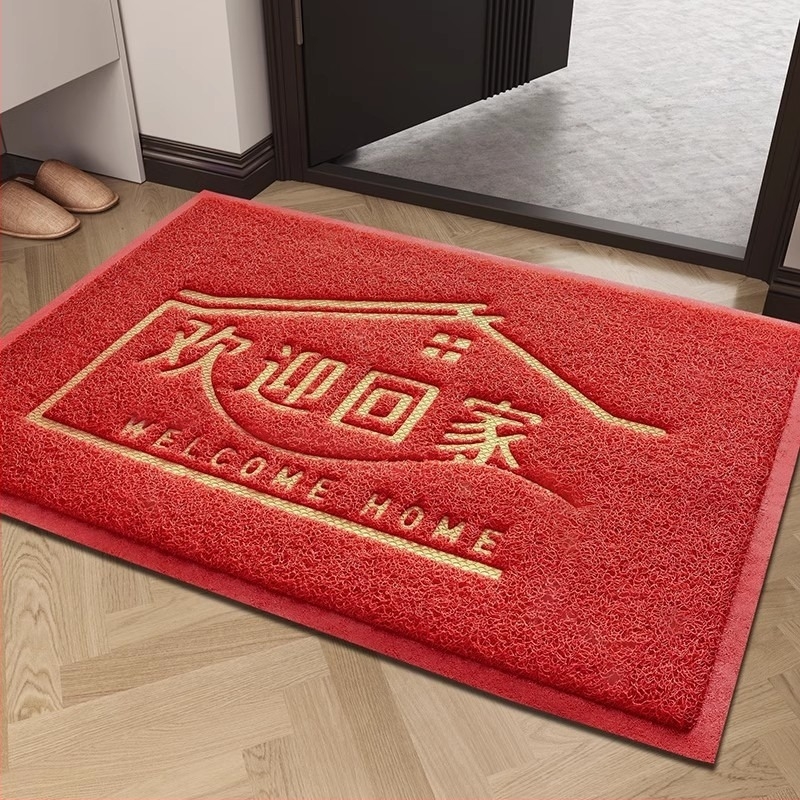 PVC domborított ajtóbejárati szőnyeg, négyzet alakú, előtérhez, gépben mosható, új kínai stílus