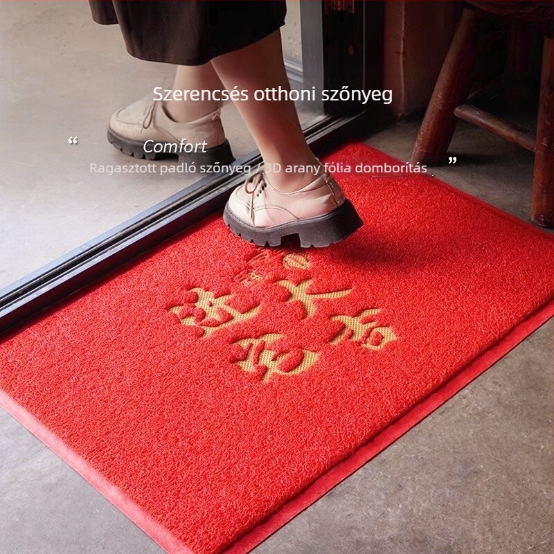 PVC domborított ajtóbejárati szőnyeg, négyzet alakú, előtérhez, gépben mosható, új kínai stílus