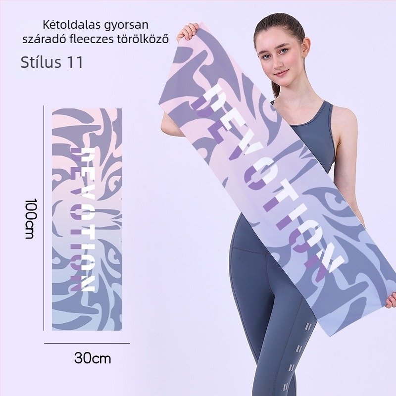 Gyorsan száradó sporttörölköző, kétoldali velúr felület, testreszabható logóval, könnyű (<50 g), nedvszívó