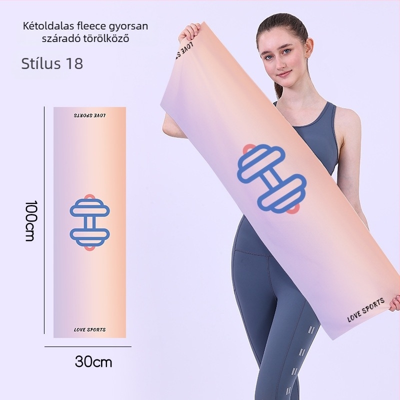 Gyorsan száradó sporttörölköző, kétoldali velúr felület, testreszabható logóval, könnyű (<50 g), nedvszívó