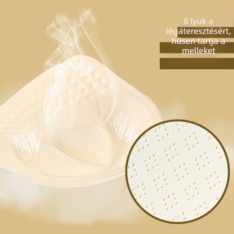 Vastagított szivacspárnák latex-szerű textúrával a feltöltésért és formázásért, egy darabból álló hátsó melltartó betét