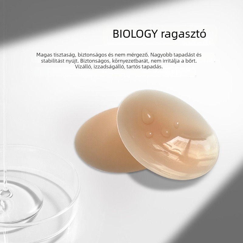 Szilikon mellbimbó takarók - ultra vékonyak, lélegzőek, láthatatlanok, kör alakú forma, fényes felület