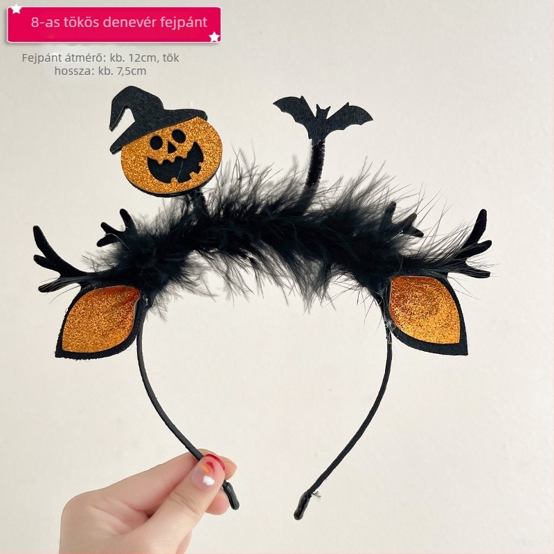 Gyerekeknek szóló cosplay fejpánt elf fülekkel Halloweenre, boszorkány-angyal motívumú jelmez-kiegészítő
