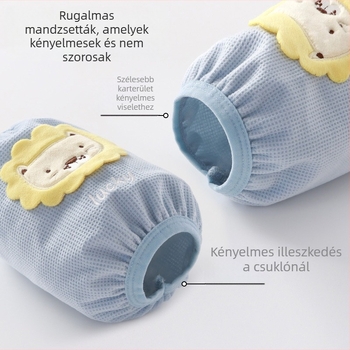 Gyerekeknek készült anti-szennyező ujjvédők őszi–téli szezonra, melegek, hímzett rajzfilm motívummal waffle anyagból