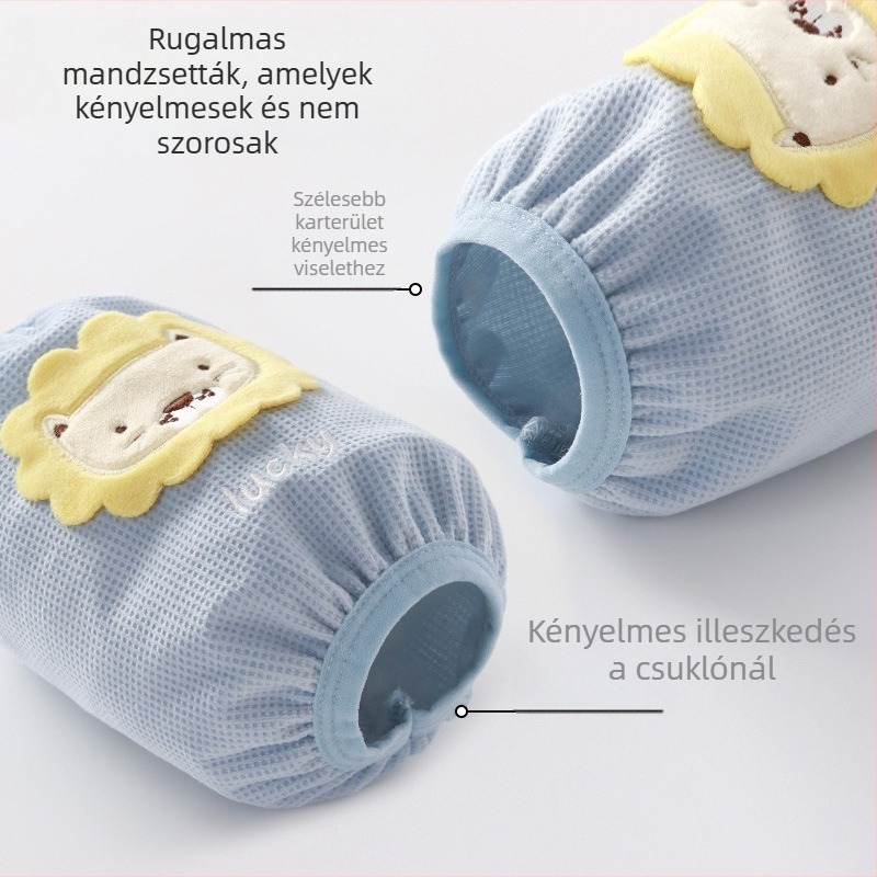 Gyerekeknek készült anti-szennyező ujjvédők őszi–téli szezonra, melegek, hímzett rajzfilm motívummal waffle anyagból