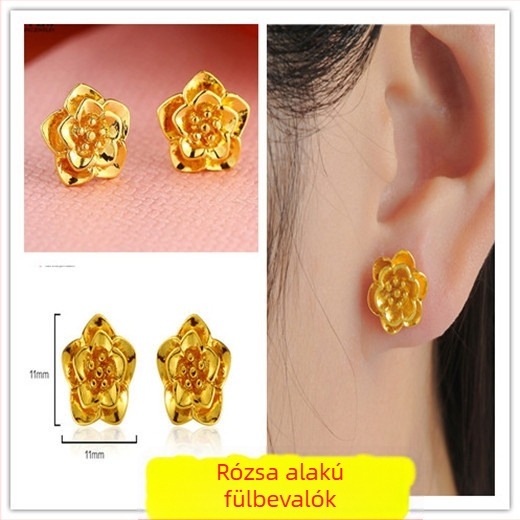 Alluvial aranyból készült fülbevalók, kézzel készített, uniszex, internet sztár stílus