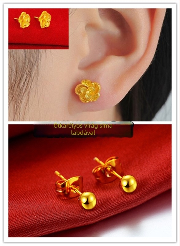 Alluvial aranyból készült fülbevalók, kézzel készített, uniszex, internet sztár stílus