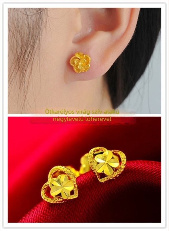 Alluvial aranyból készült fülbevalók, kézzel készített, uniszex, internet sztár stílus