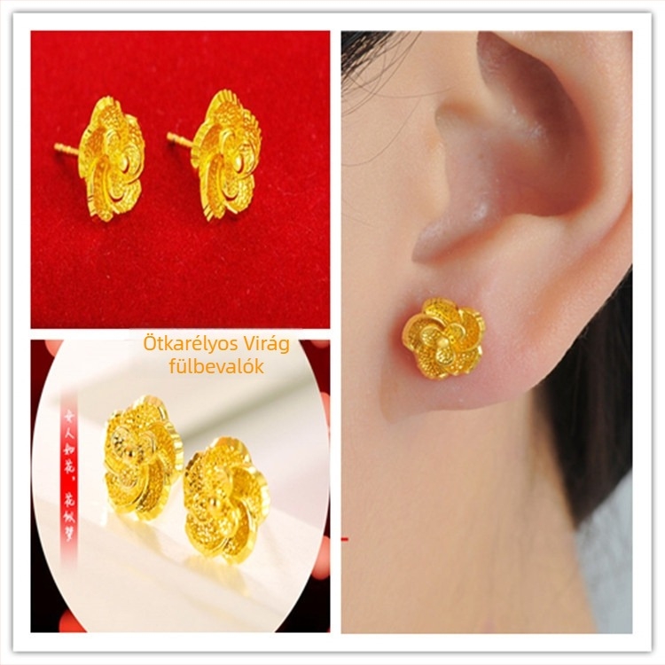 Alluvial aranyból készült fülbevalók, kézzel készített, uniszex, internet sztár stílus