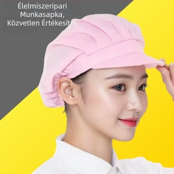 Szellőző, olajálló szakácssapka élelmiszeripari felhasználásra, karimával és hálóval