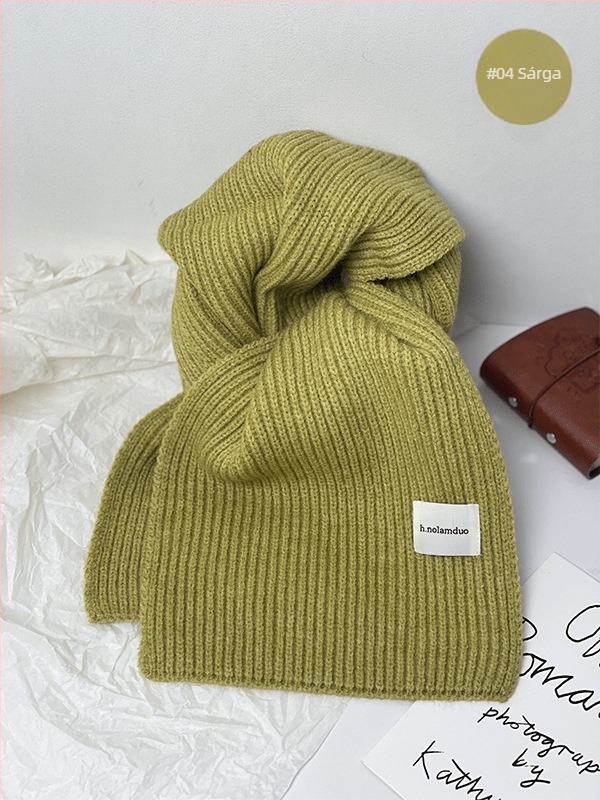 Koreai stílusú kötött sál, műkasmír/akril anyag, téli, tavaszi és őszi szezonhoz, 2025 nyári debütálás