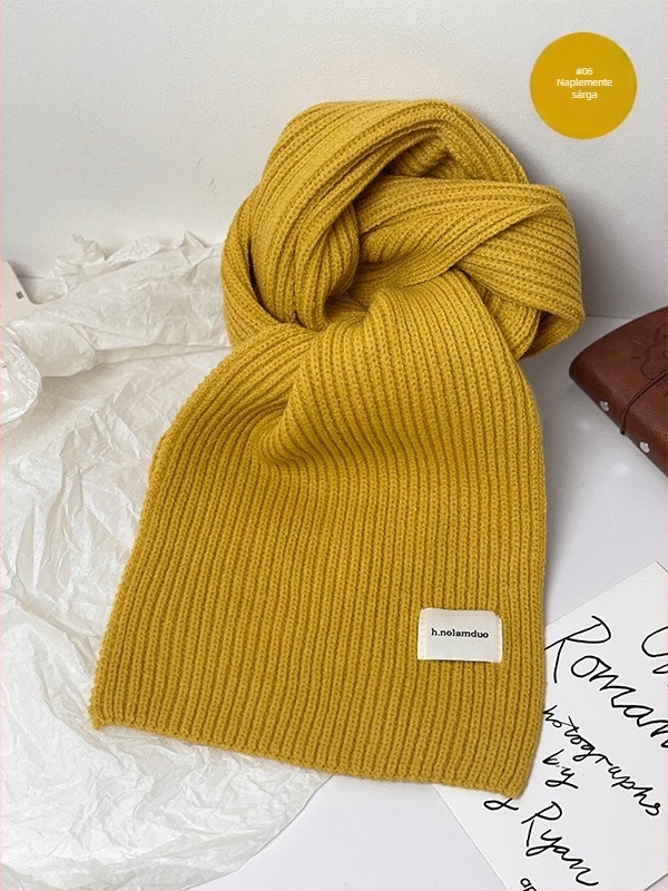 Koreai stílusú kötött sál, műkasmír/akril anyag, téli, tavaszi és őszi szezonhoz, 2025 nyári debütálás