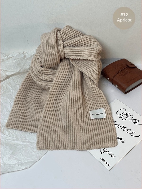 Koreai stílusú kötött sál, műkasmír/akril anyag, téli, tavaszi és őszi szezonhoz, 2025 nyári debütálás