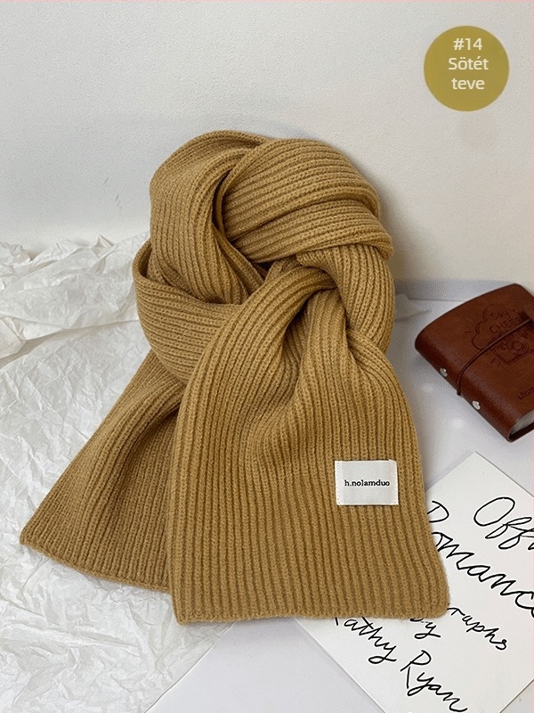 Koreai stílusú kötött sál, műkasmír/akril anyag, téli, tavaszi és őszi szezonhoz, 2025 nyári debütálás