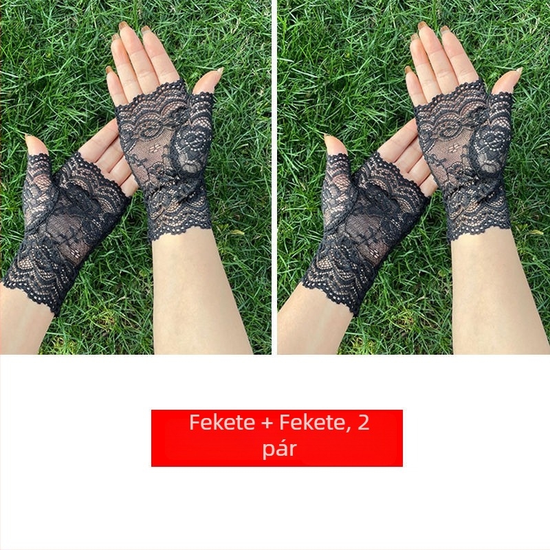 Félujjas kesztyű nyárra — csúszásmentes, kopásálló, érintőképernyős; vezetéshez és kerékpározáshoz