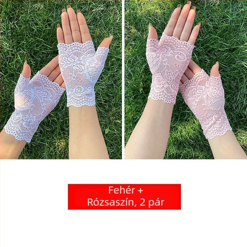 Félujjas kesztyű nyárra — csúszásmentes, kopásálló, érintőképernyős; vezetéshez és kerékpározáshoz