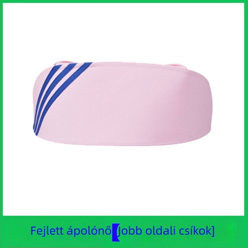Ápolónő sapka pamut és szatén, csíkos mintázat, lapos tetejű, logó nyomtatva