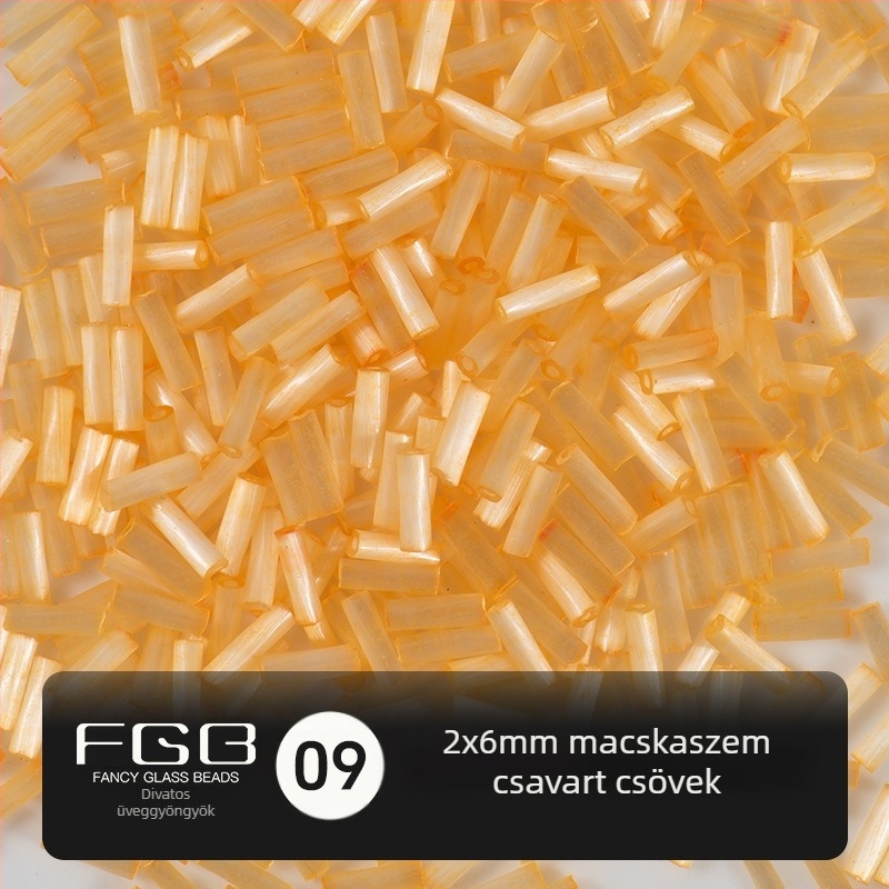 FGB Százszínű üveggolyó rizsszemek 2x6 mm, kefés Macska szem hatású csőgyöngyök DIY ékszerkészítéshez, hajcsat díszítő bojtokkal