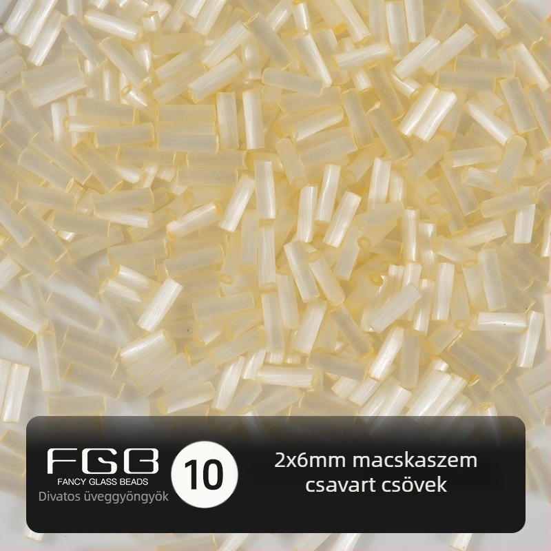 FGB Százszínű üveggolyó rizsszemek 2x6 mm, kefés Macska szem hatású csőgyöngyök DIY ékszerkészítéshez, hajcsat díszítő bojtokkal