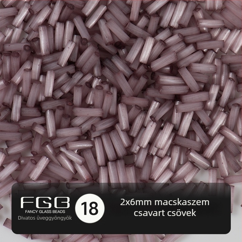 FGB Százszínű üveggolyó rizsszemek 2x6 mm, kefés Macska szem hatású csőgyöngyök DIY ékszerkészítéshez, hajcsat díszítő bojtokkal