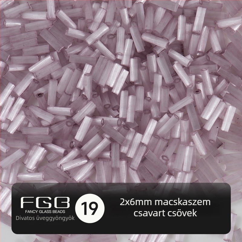 FGB Százszínű üveggolyó rizsszemek 2x6 mm, kefés Macska szem hatású csőgyöngyök DIY ékszerkészítéshez, hajcsat díszítő bojtokkal