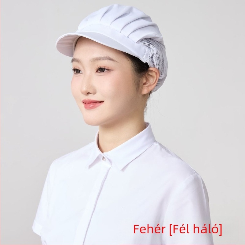 Élelmiszeripari műhelyek számára háló sapka, poliészter, twill szövés, egyszínű mintázat, koreai stílus.